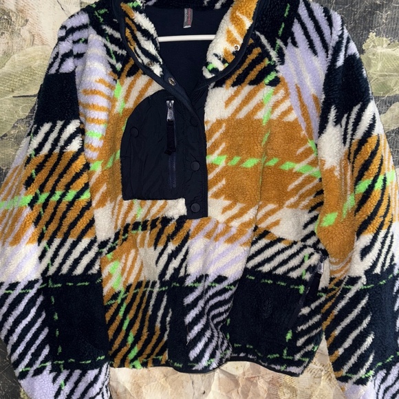 Free People Rocky Ridge Plaid Fleece Pullover - Picture 2 of 3